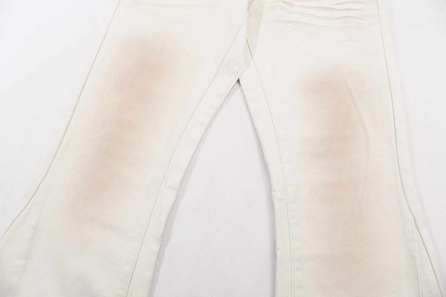 659#Gallery Dept New Dirty Style Mud Dyed Old Washed Off-White Spliced ​​Micro-Large Jeans Fashionable and Versatile Casual Pants Off-White S~XL P250